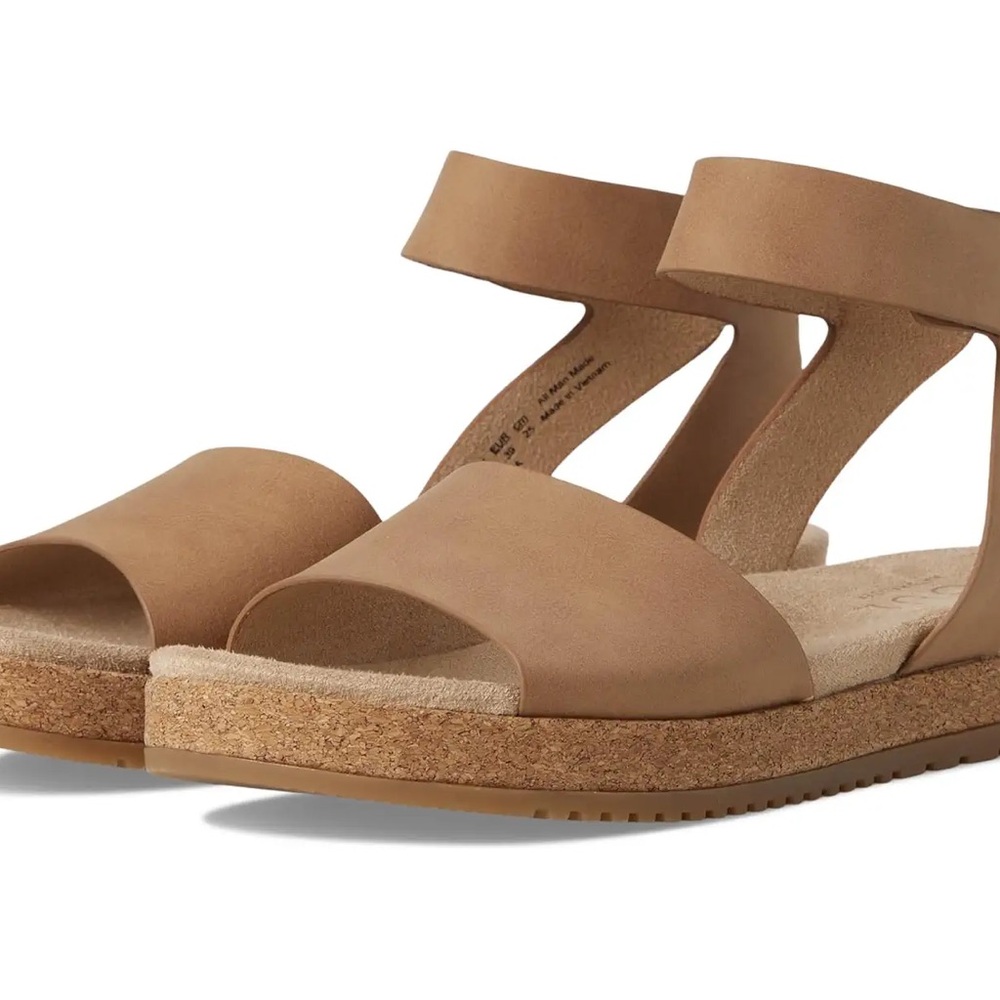 Soul naturalizer tan ankle strap cork sole sandals nib sz 9.5 m